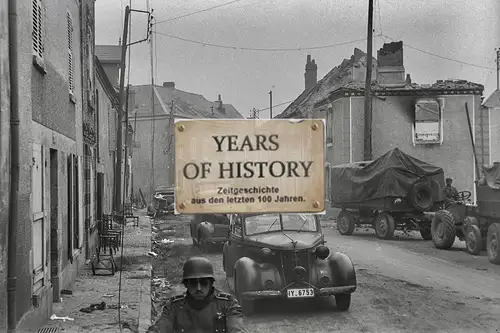 Foto kein Zeitgenössisches Original Frankreich Vormarschstraße zerstörte Häuser 
