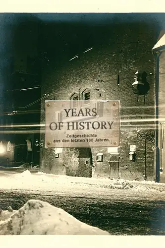 Foto kein Zeitgenössisches Original Danzig Gdansk Straßenansicht Winter b. Nacht