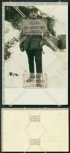 Orig. AK Feldpost Karte Portrait Soldat 1. WK mit Säbel im Winter 1914-18
