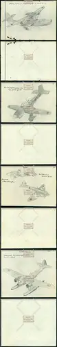 Orig.  Flugzeug airplane aircraft zeitgenössisch Original Bleistiftzeichnung auf