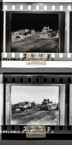 Negativ abfotografiertes Foto Panzer Tank ca. 4x3,5 cm