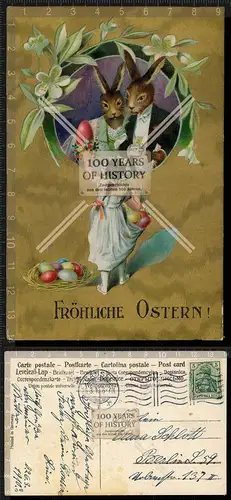 Orig. AK Fröhliche Ostern gel. 1910