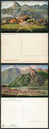 Orig. AK Künstlerkarte Landschaft ca. 1900 verschiedene Ansichten