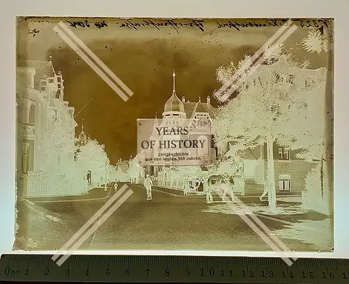 Orig. Glas Dia 1890-1910 Köln Lilienthal Straßenansicht