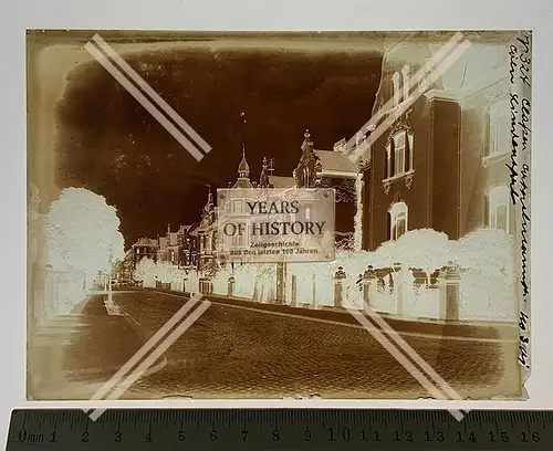 Orig. Glas Dia 1890-1910 Köln Lindenthal Straßenansicht