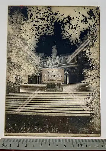 Orig. Glas Dia 1890-1910 Fulda Hessen Stadtschloss mit Schlossgarten
