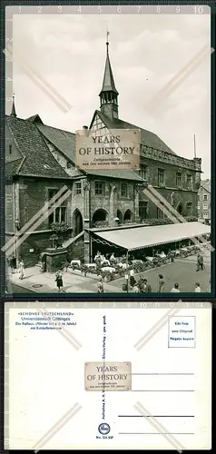 Orig. Foto AK Göttingen Rathaus Gasthof Restaurant Ratskeller Terrasse Markt