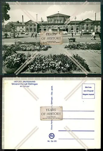 Orig. Foto AK Göttingen Bahnhof Vorplatz viele Fahrzeuge Straßenansicht 
