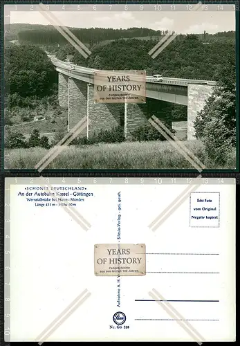 Orig. Foto AK Autobahn Kassel Göttingen wäre Talbrücke bei Hann. Münden