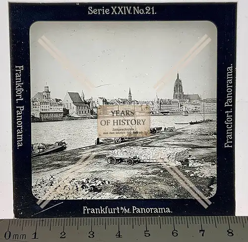 Orig. Glas Dia 1890-1910 Frankfurt am Main Panorama