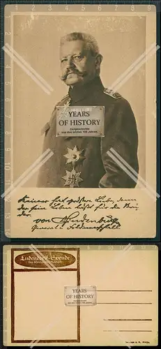 Orig. AK Portrait Paul von Hindenburg Generalfeldmarschall Ludendorff Spende f�