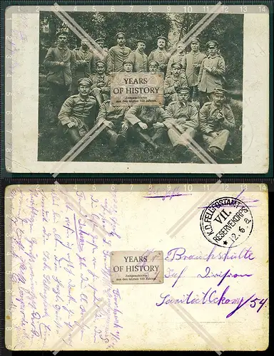 Orig. Foto 1.WK Weltkrieg Gruppe Soldaten Feldpost