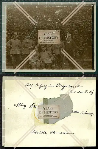 Orig. Foto 1.WK Weltkrieg Kettenschild uvm. Gruppe Soldaten