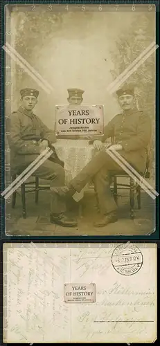 Orig. Foto 1.WK Weltkrieg Soldaten Feldpost gelaufen