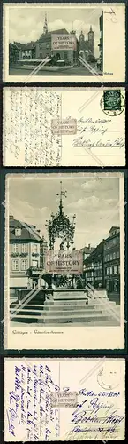 Orig. AK 2x Göttingen Gänseliesel-Brunnen Rathaus 1933 gelaufen
