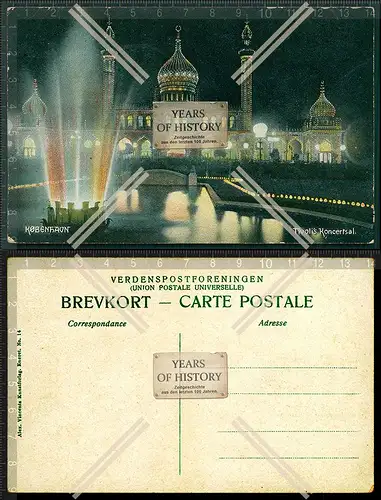 Orig. AK Dänemark Kopenhagen Kobenhavn Tivoli, Beleuchtung bei Nacht 1911