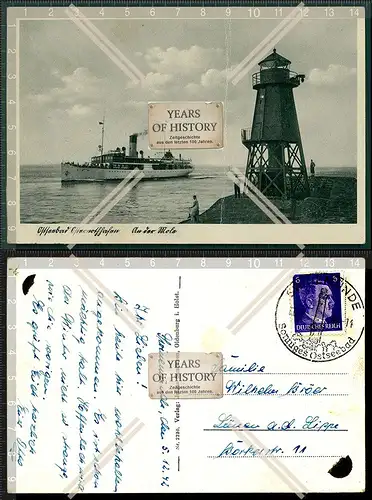 Orig. AK Osternothafen Leuchtturm Swinemuende Polen Swinoujscie Westpommern 194