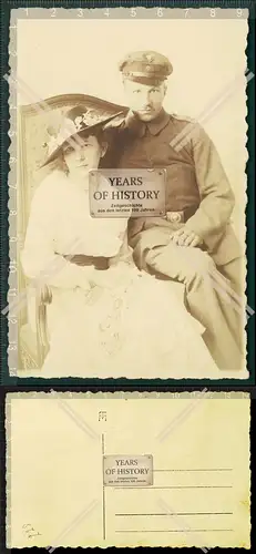 Orig. Foto AK Soldat 1917 mit Braut