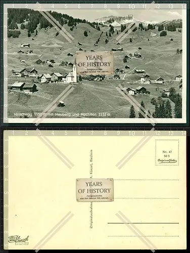 Orig. Foto AK Kleinwalsertal  Hirschegg Heuberg Kirche Dorf Ansicht und vieles 