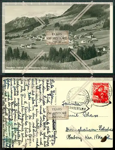 Orig. Foto AK Riezlern Kleinwalsertal mit Nebelhorn Wald Schwende Unterwestegg 