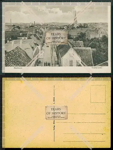 Orig. AK Beckum Nordrhein Westfalen Luftbild Straßenansicht