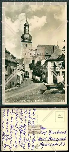 Orig. Foto AK Arnsberg im Sauerland Straße am Glockenturm