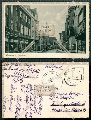 Orig. AK Gütersloh Berliner Str. 1939 Feldpost gelaufen Stempel und weiteres s