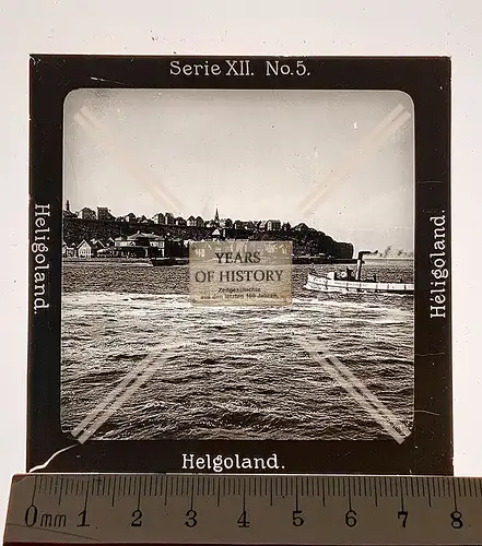 Orig. Glas Dia Negativ 8x8cm ca.1890-10 Hafen Dampfer Panorama