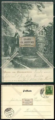 Orig. AK Gremsmühlen Pension Bucheneck 1900 nach Büsum Nordsee Bad gelaufen