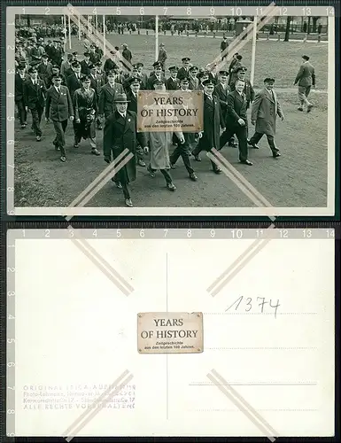 Orig. Foto AK 1936 Hannover Veteranen ? altgedienten Soldaten fest Feier Ausflu