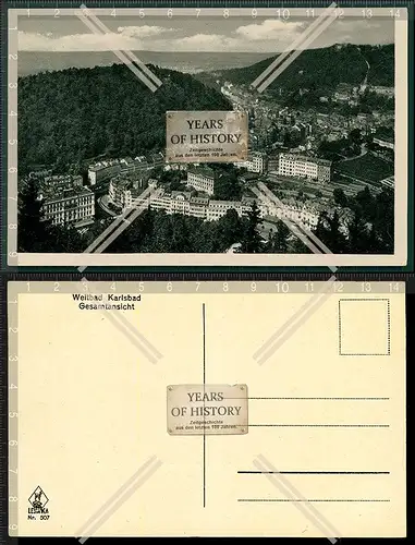 Orig. AK Karlsbad Karlovy Vary Böhmen Tschechen Gesamtansicht Panorama 1939