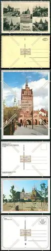 Orig. Foto AK 3x Rostock u. Erfurt Mecklenburg-Vorpommern neuer Markt Marienkir