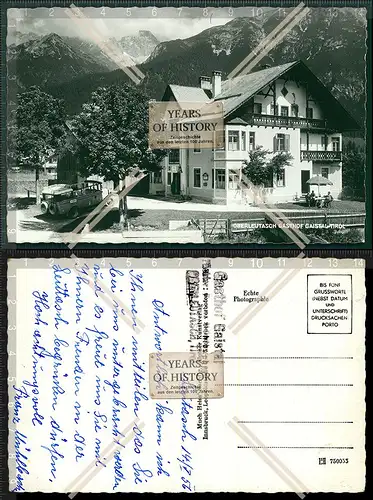 Orig. Foto AK Obern 39, 6105 Leutasch Österreich Gasthof Gaistal Tirol Hotel m