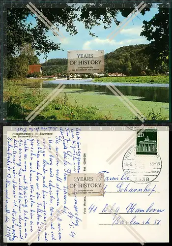 Orig. AK Niedermarsberg im Sauerland im Eichenwäldchen Flusslandschaft