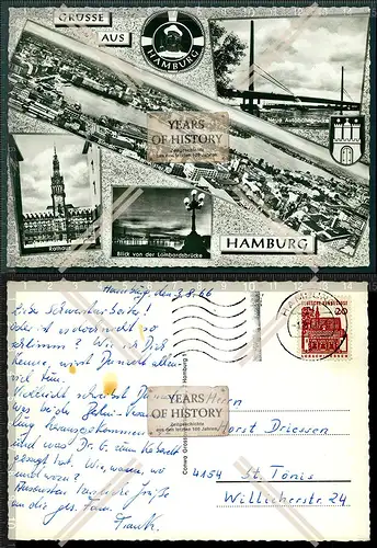 Orig. AK Hamburg binden und Außen Alster Lombards Brücke Autobahnbrücke Rath