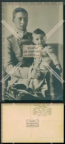 Orig. AK Kronprinz Wilhelm Preußen mit seinem Söhnchen 1913