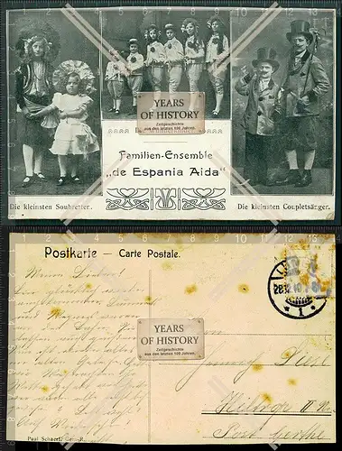 Orig. AK Familien Ensemble de Espania Aida Wunderkinder uvm. Jugendstil Karte 1
