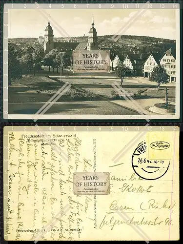 Orig. Foto AK Freudenstadt im Schwarzwald Marktplatz Kirche Straßenansicht Pan