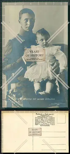Orig. Foto AK Kronprinz Kaiser Wilhelm mit seinem Söhnchen
