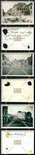 Orig. Foto 3x Frankreich zerstörte Stadt 1940-42