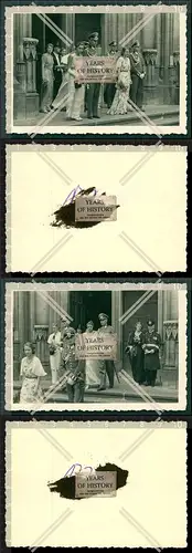 Orig. Foto 2x glücklicher Soldat mit Braut Hochzeit Bräutigam in Uniform vor 