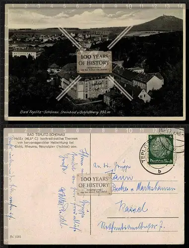 Orig. AK Teplitz Schönau Böhmen Tschechien Sudeten gel. 1940