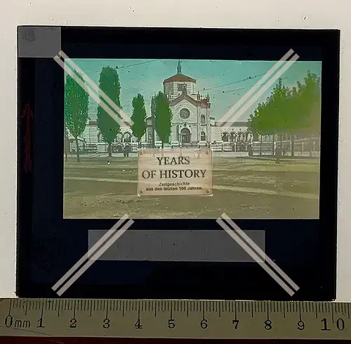 Orig. Glas Dia 8x8 cm Bahnhof oder Ähnliches 1. Weltkrieg Ostfront