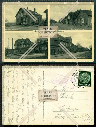 Orig. AK Hanstedt II Gansau Uelzen Landpoststempel Bäckerei Gasthaus Ellenberg