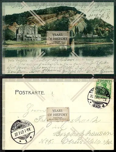 Orig. AK Porta Westfalica Minden Jakobsberg mit Hotel Großer Kurfürst 1903 ge