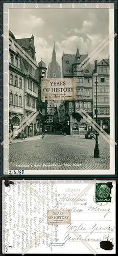 Orig. Foto AK Frankfurt am Main Dom Blick am alten Markt 1940 gelaufen