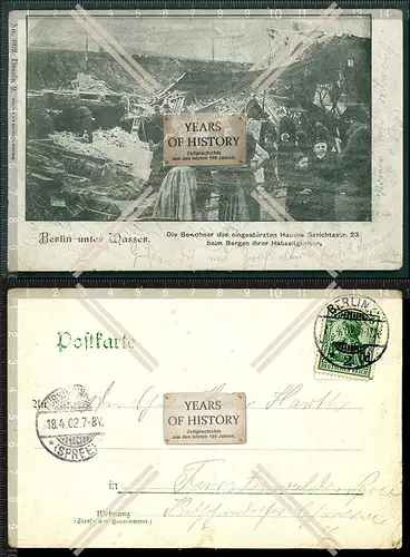 Orig. AK Berlin Unterwasser 1902 Bewohner des eingestürzten Hauses in der Geri