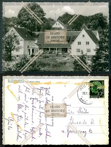 Orig. Foto AK Niederbierenbach Hotel Zur Post Wiehl Waldhotel Tropfsteinhöhle