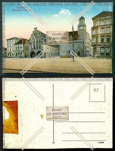 Orig. AK Dortmund Marktplatz mit Rathaus 1911