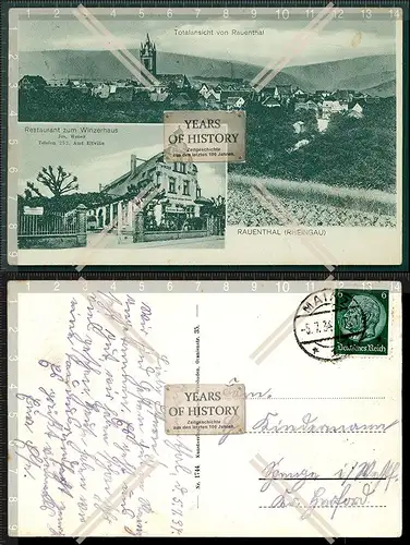 Orig. AK Rauenthal Eltville Rheingau Restaurant zum Winzer Haus Josef Weber 193